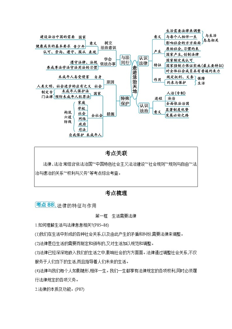 【中考考点探究】第四单元走进法治天地  学案 （含答案） 2025年中考道德与法治统编版一轮复习教材梳理第2页