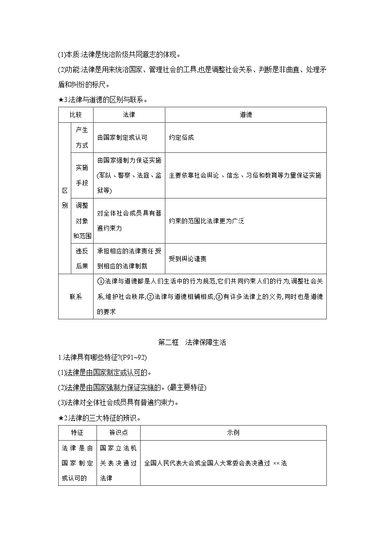 【中考考点探究】第四单元走进法治天地  学案 （含答案） 2025年中考道德与法治统编版一轮复习教材梳理第3页