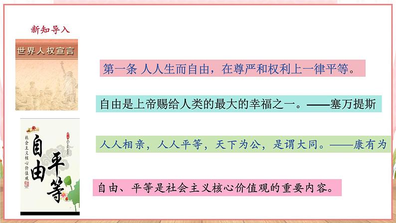 【新课标】八年级道德与法治 下册 7.2 自由平等的追求 课件第4页