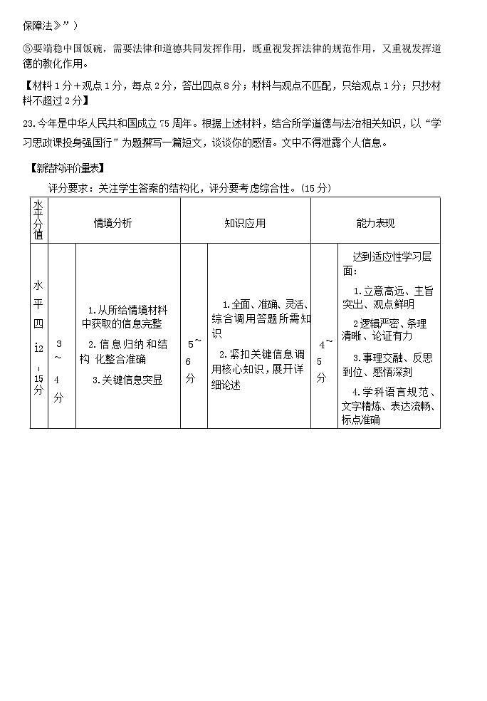 十六中初三道法阶段二参考答案(1)第2页