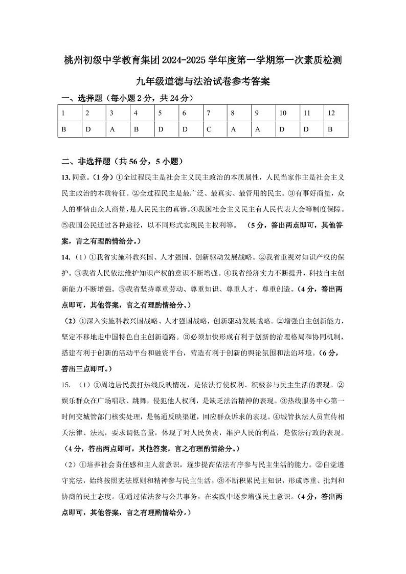 道法 答案第1页