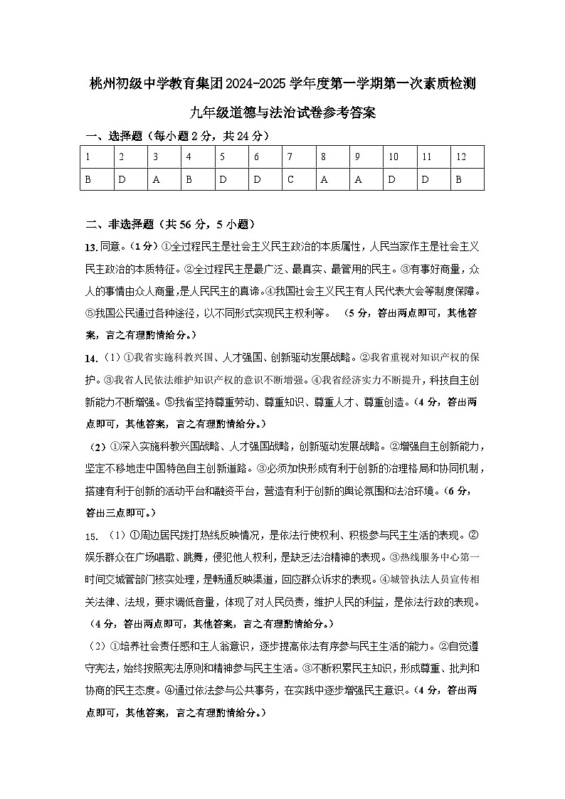 道法 答案第1页