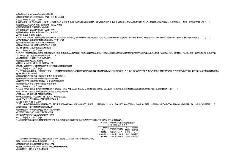 2020中考真题山东潍坊道法试卷+答案+解析(word整理版)第2页
