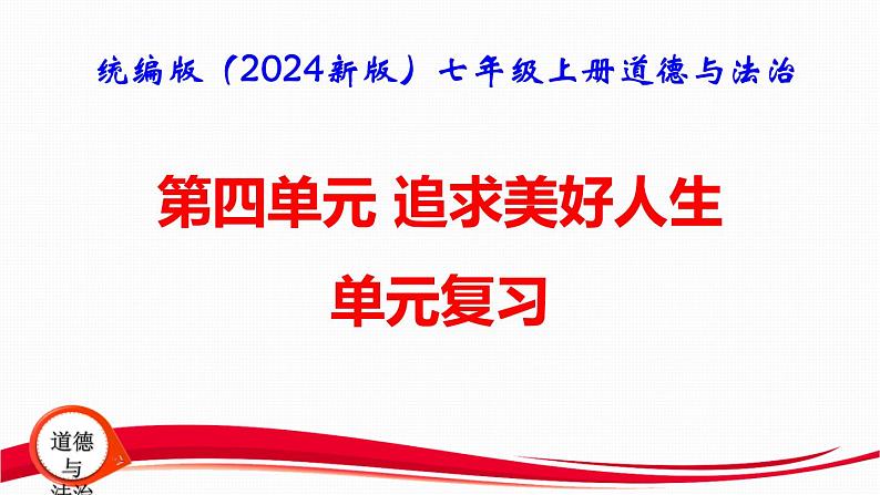 统编版（2024新版）七年级上册道德与法治第四单元《追求美好人生》复习课件第1页