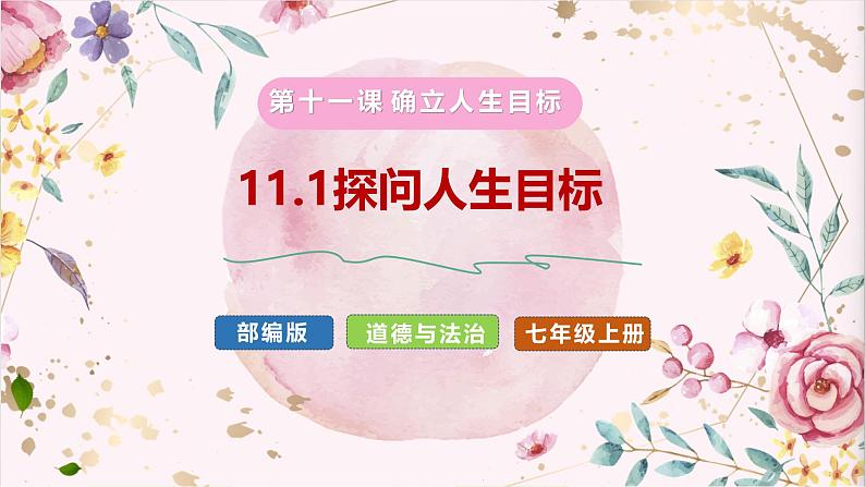 部编版七年级上册道德与法治第十一课《确立人生目标》第一框11.1探问认识目标 （教学课件）第1页