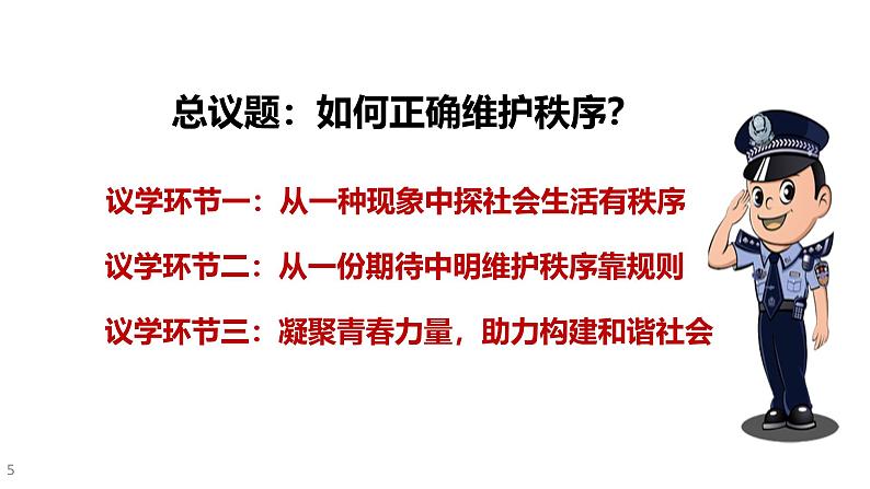 部编人教版初中道德与法治八年级上册8.3.1维护秩序（课件）第5页