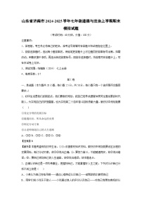 山东省济南市2024-2025学年七年级(上)道德与法治期末模拟道德与法治试卷(解析版)