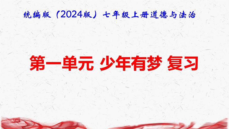 统编版（2024版）七年级上册道德与法治第一单元 少年有梦 复习课件第1页