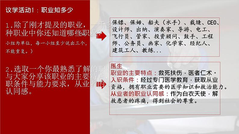 部编人教版初中道德与法治九年级下册6.2多彩的职业课件第7页