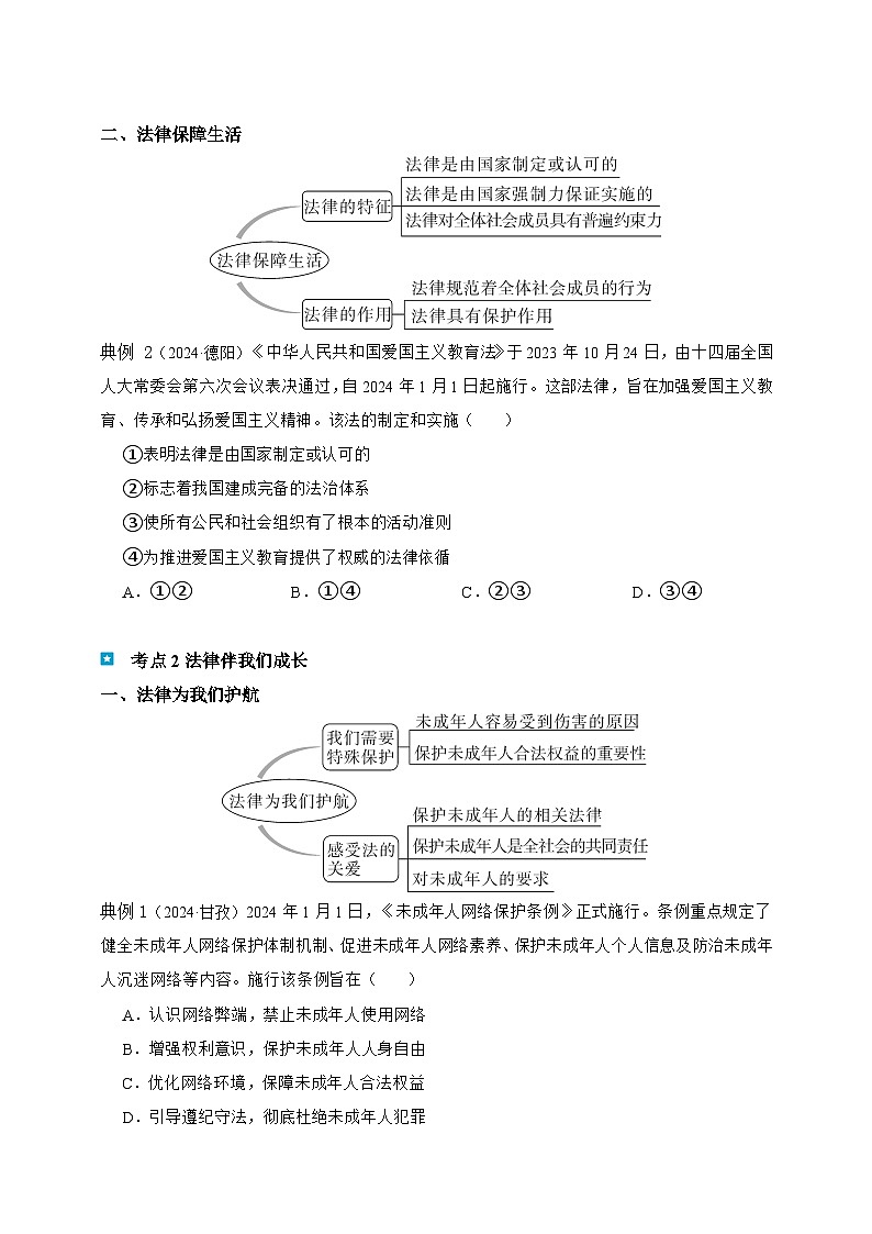 专题八 走进法治天地-【新课标·新思维】2025年中考道德与法治一轮复习学案（含解析）第2页