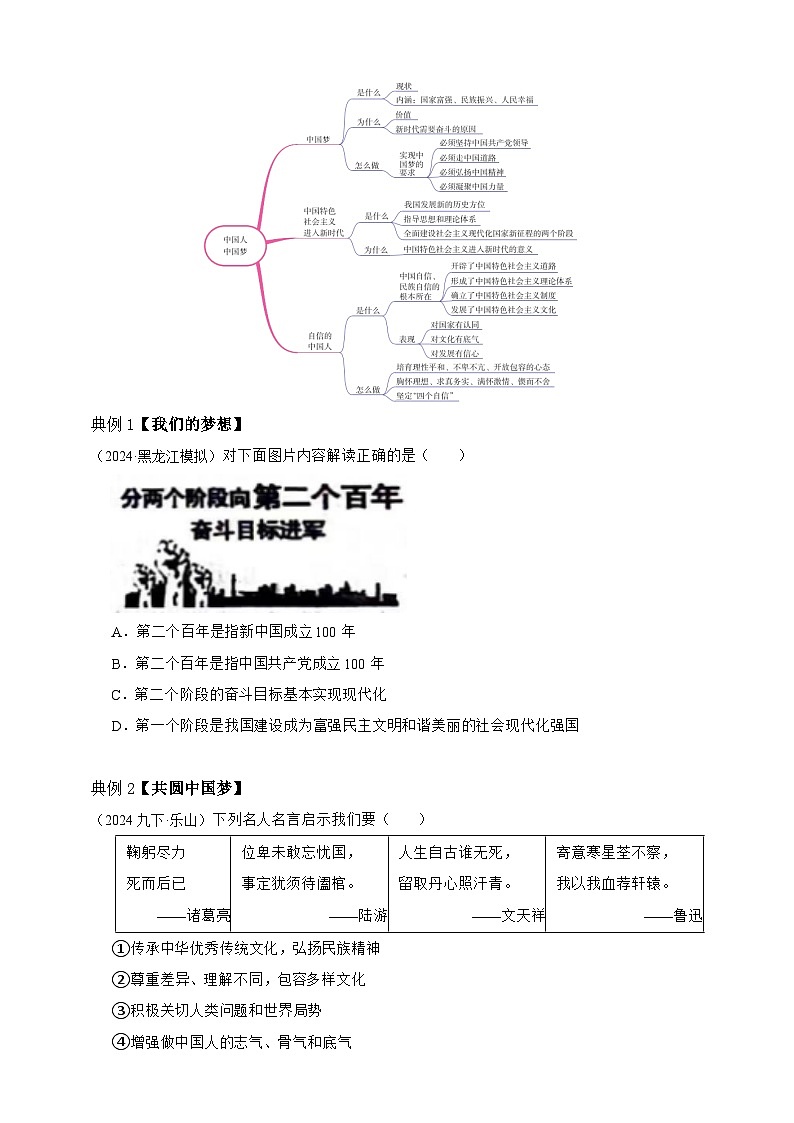 专题二十 和谐与梦想（含解析）-【新课标·新思维】2025年中考道德与法治一轮复习学案（含解析）第3页