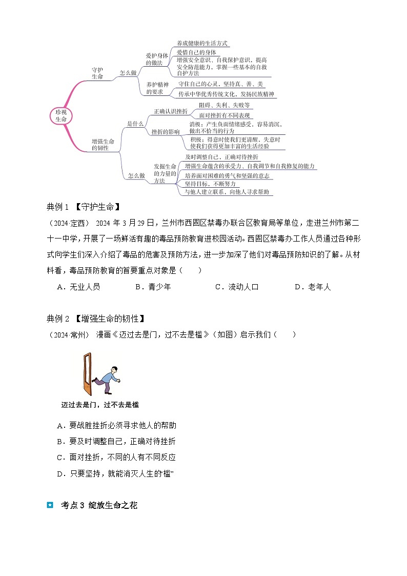 专题四 生命的思考（含解析）-【新课标·新思维】2025年中考道德与法治一轮复习学案（含解析）第3页
