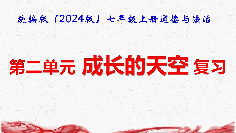 统编版（2024版）七年级上册道德与法治第二单元 成长的时空 复习课件第1页