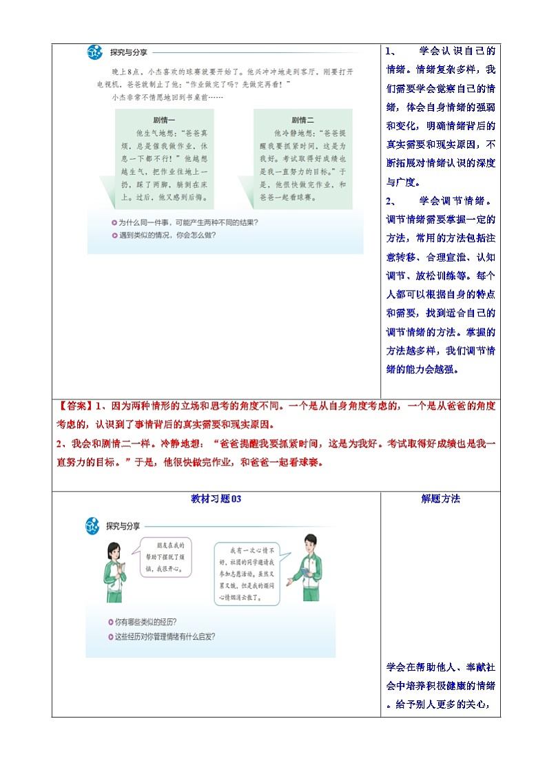 【寒假预习】人教版2024七年级上册寒假新学期预习第05讲  学会管理情绪（预习）讲义（解析版）第3页