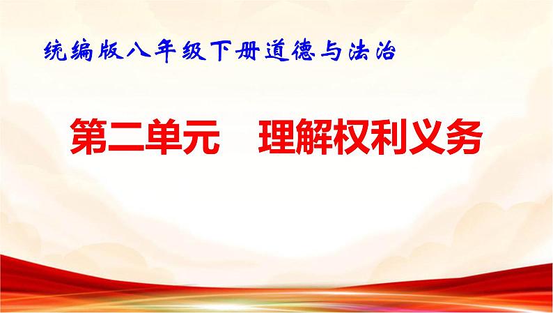 统编版八年级下册道德与法治第二单元 理解权利义务 复习课件第1页