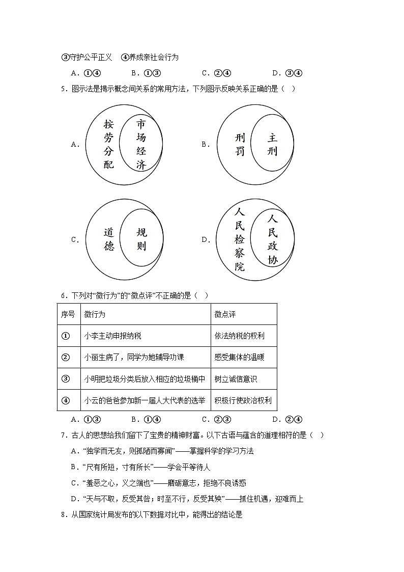 2024年内蒙古自治区通辽市中考道德与法治真题第2页
