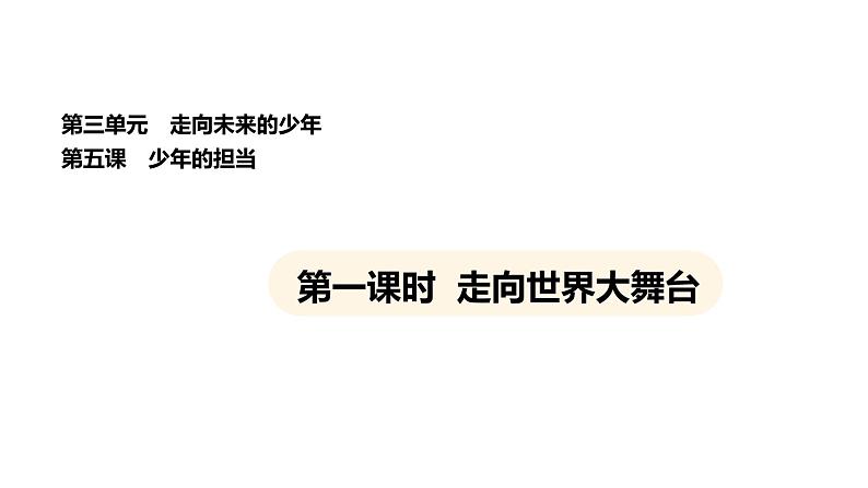 部编人教版初中道德与法治九年级下册5.1  走向世界大舞台课件 2025年春统编版第1页