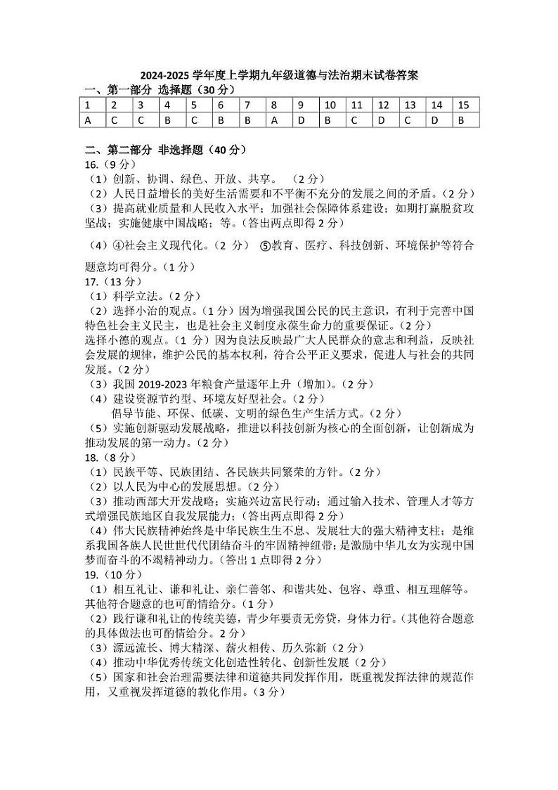 06b高新园区九年级道法答案第1页