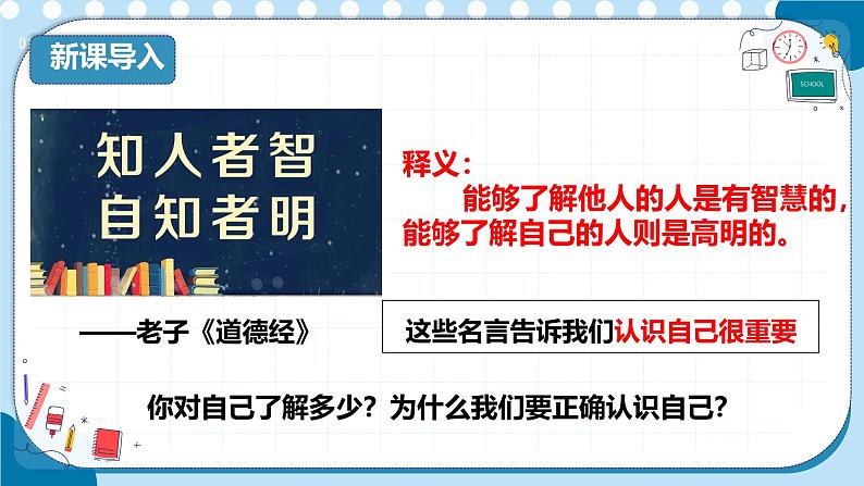 初中  政治 (道德与法治)  人教版（2024）  七年级上册（2024） 认识自己 课件第1页