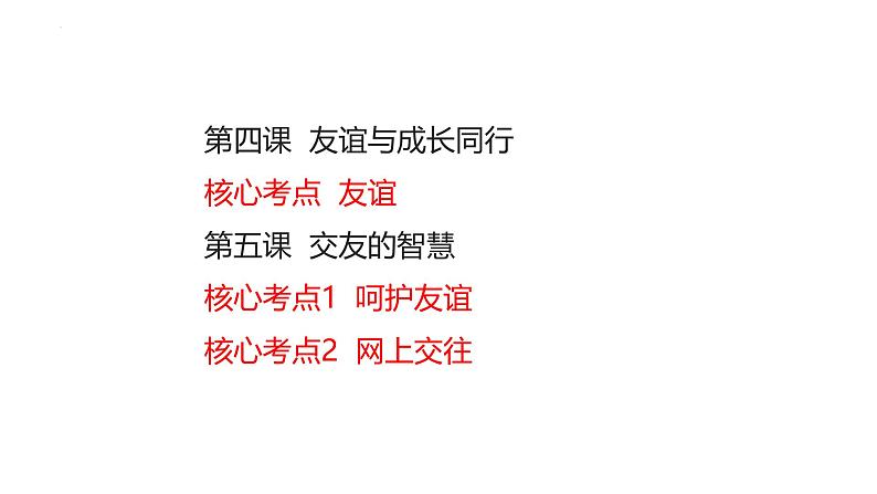 专题06 友谊的天空--中考道德与法治一轮复习全考点精讲课件（部编版）第4页