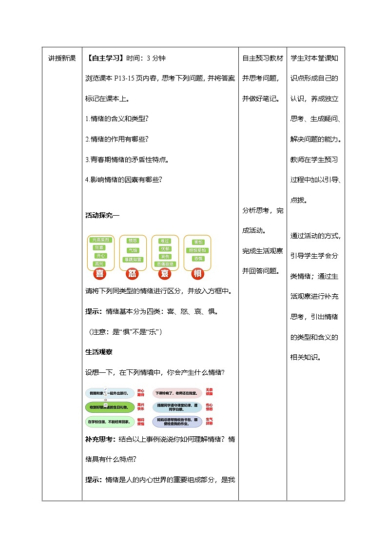 1.2.1 揭开情绪的面纱（教学设计）第2页