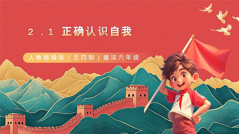 人教部编版（五四制）道法六年级全册 2.1《正确认识自我》课件练习题第1页