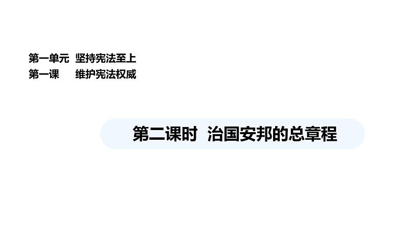 统编版道德与法治八年级下册 1.2 治国安邦的总章程（课件）第1页