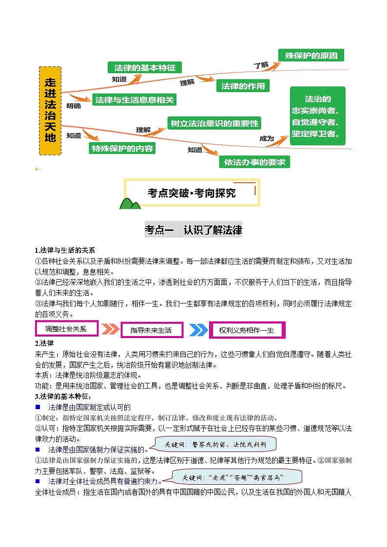 2025年中考道德与法治一轮复习 专题15 走进法治天地 讲义第3页
