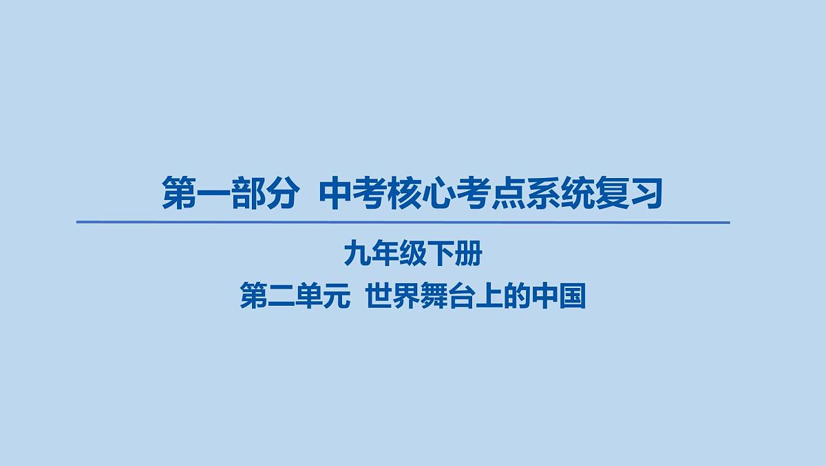 10-九年级下册-第二单元 世界舞台上的中国课件-2025年中考道德与法治一轮复习第1页