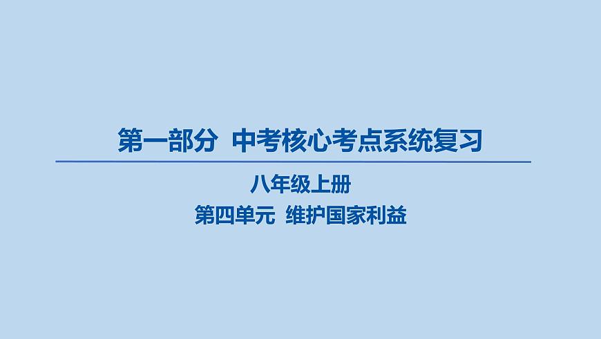 16-八年级上册-第四单元 维护国家利益课件-2025年中考道德与法治一轮复习第1页