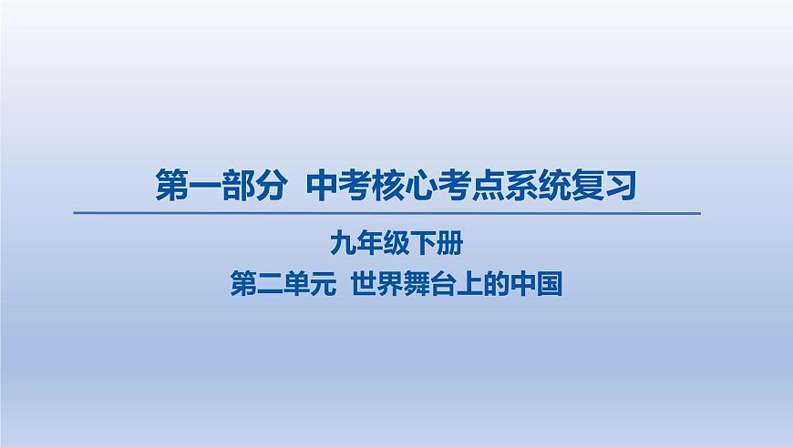 06-九年级下册-第二单元 世界舞台上的中国课件-2025年中考道德与法治精讲一轮第1页