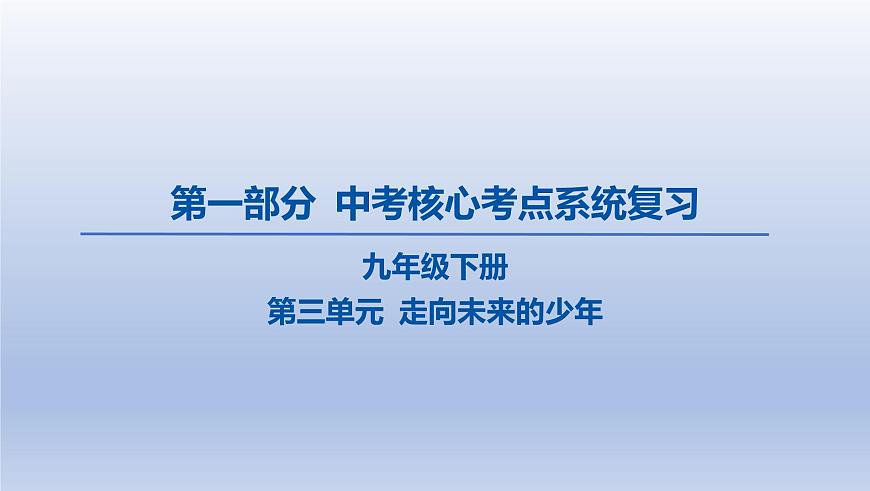 07-九年级下册-第三单元 走向未来的少年课件-2025年中考道德与法治精讲一轮第1页