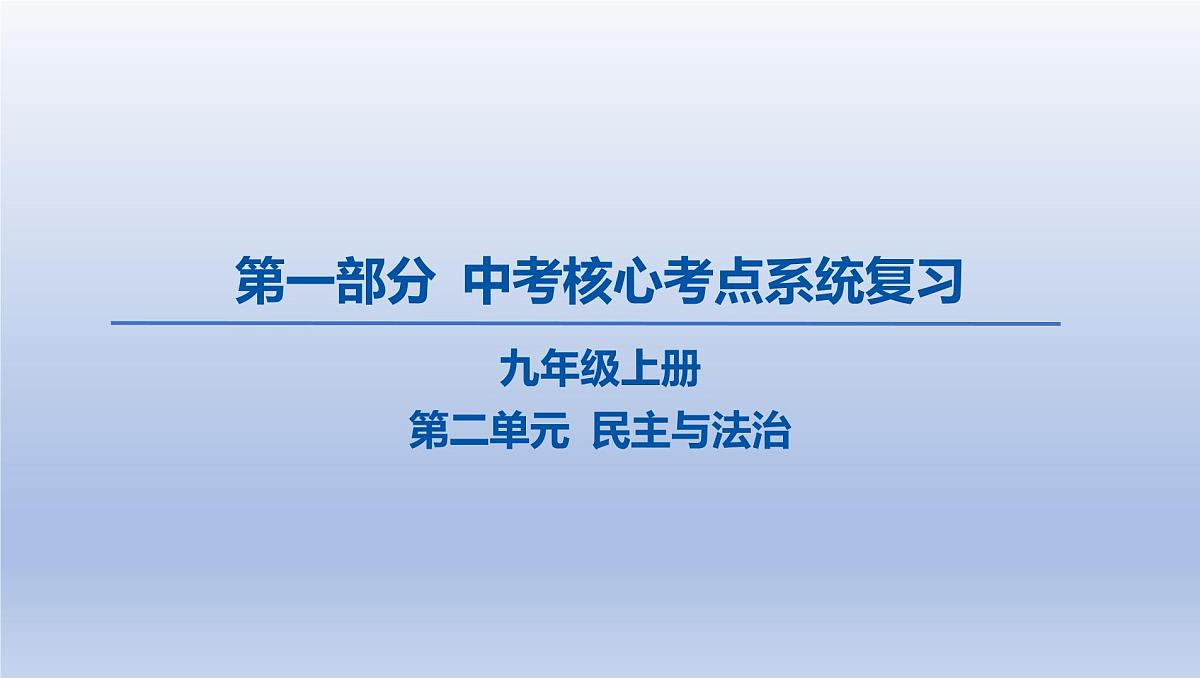 02-九年级上册-第二单元 民主与法治课件-2025年中考道德与法治精讲一轮第1页