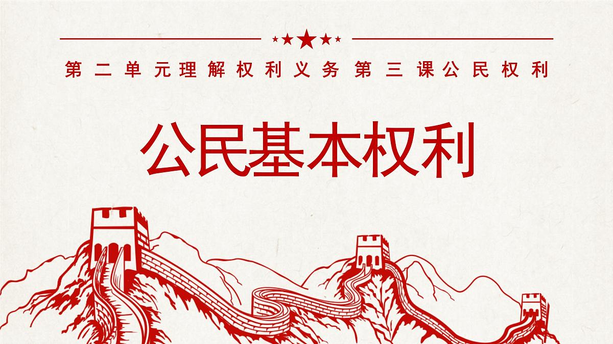 3.1公民基本权利  课件 2024-2025学年统编版道德与法治八年级下册第1页