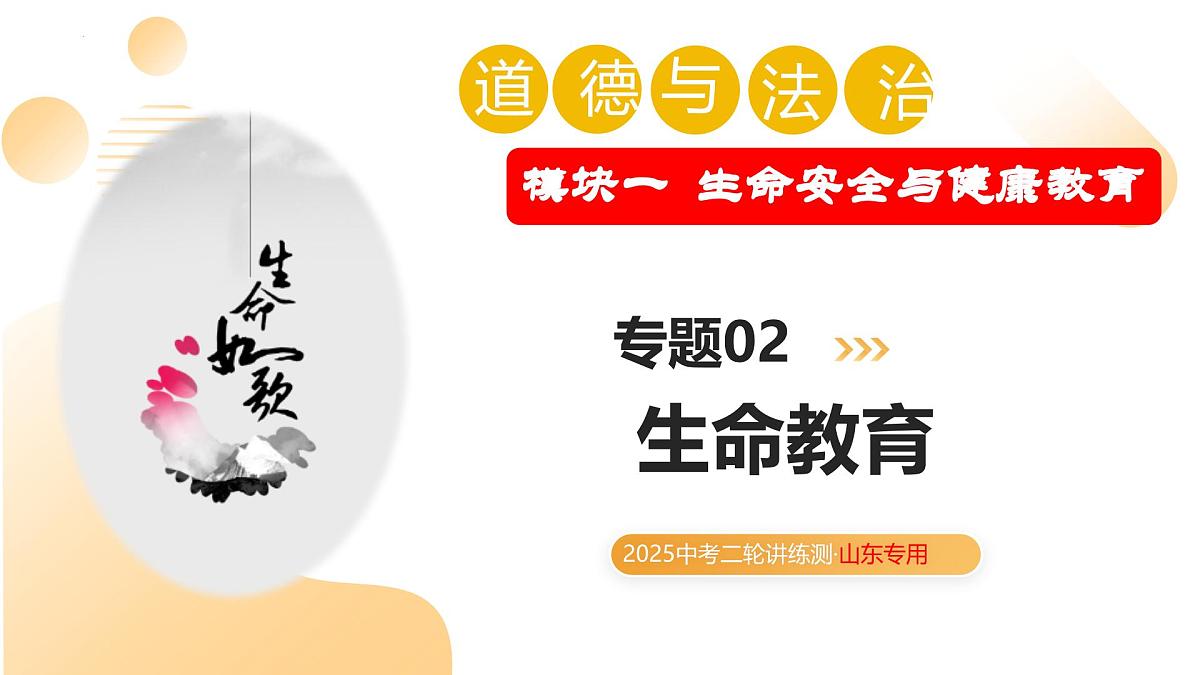 专题二：生命教育-（课件）2025年中考道德与法治二轮复习讲练测（山东专用）第1页