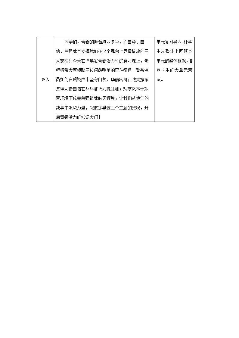 第二单元 焕发青春活力 单元复习教案 道德与法治人教版（2024）七年级下册第2页