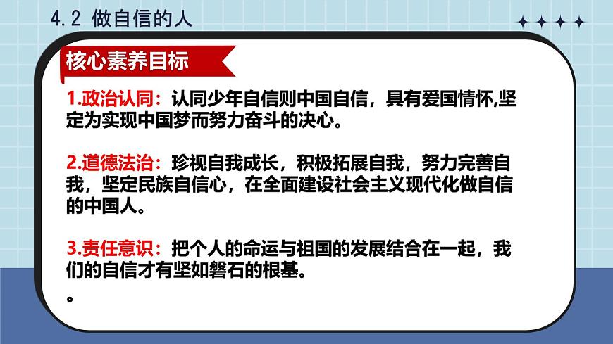 初中  政治 (道德与法治) 人教版（2024）七年级下册4.2做自信的人 课件第2页