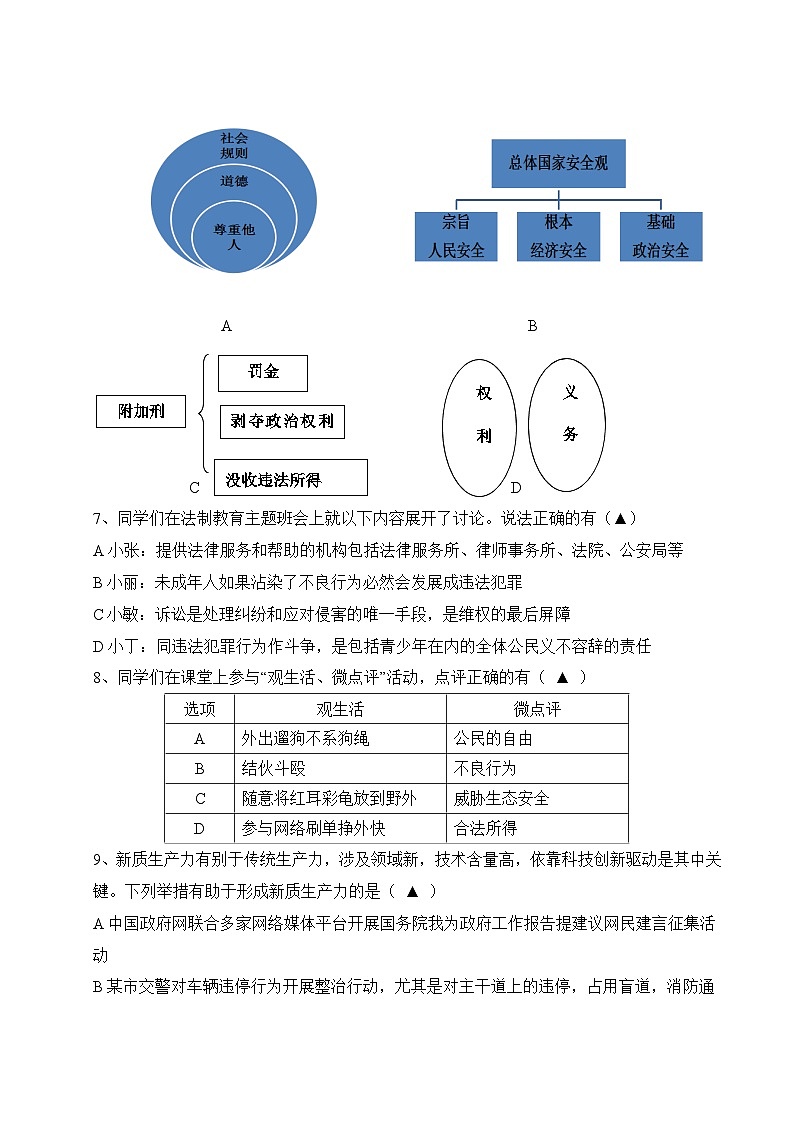 2025年中考第一次模拟考试卷：道德与法治（山西卷）（原卷卷）第3页