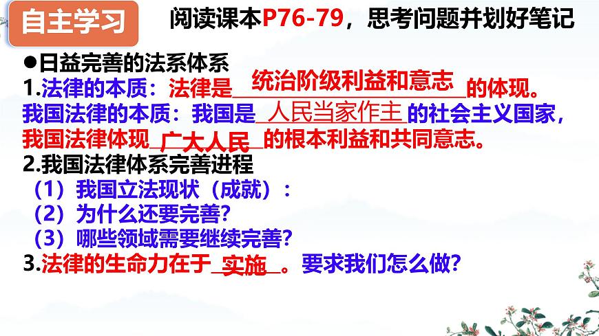 初中 政治 (道德与法治) 人教版（2024）七年级下册（2024） 第四单元9.1日益完善的法律体系 课件第2页