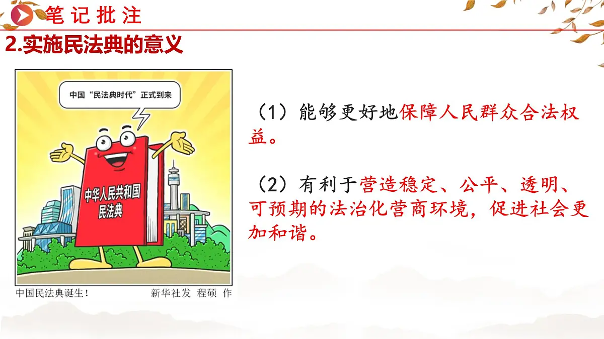 初中政治 (道德与法治) 人教版（2024）七年级下册（2024）第四单元10.1认识民法典 课件第8页