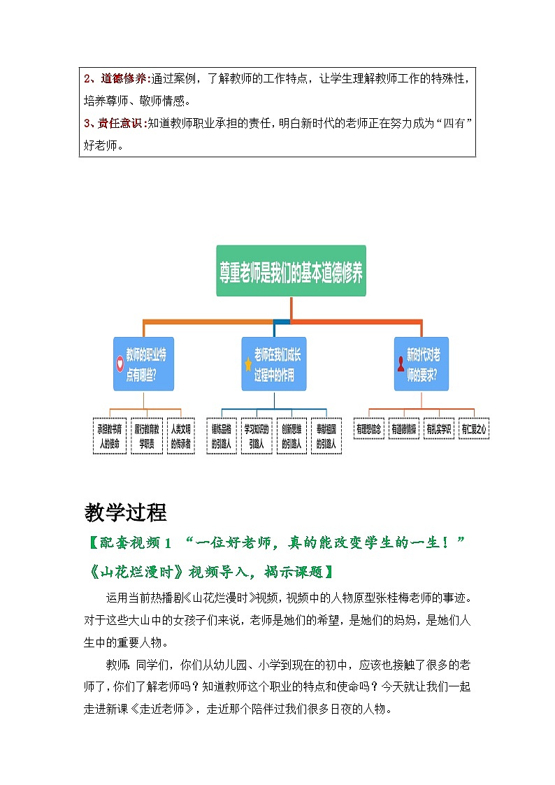 新统编版道法七上 2-5-1《走近老师》 教案第2页