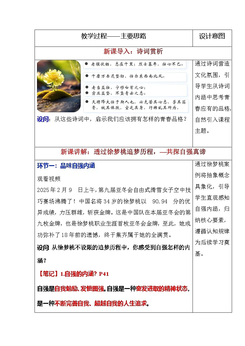 5.1 人要自强（教学设计） -2024-2025学年统编版道德与法治七年级下册第2页