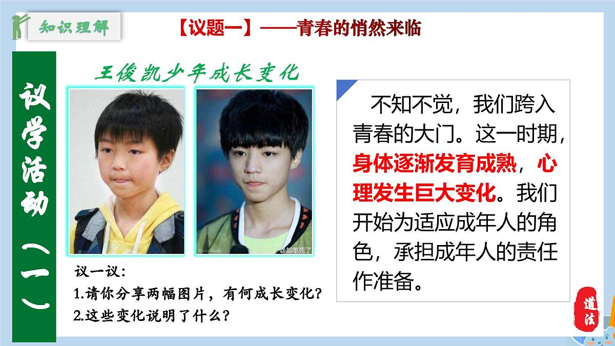 新人教版道法七下 1-1-1《青春的邀约》教学课件第7页
