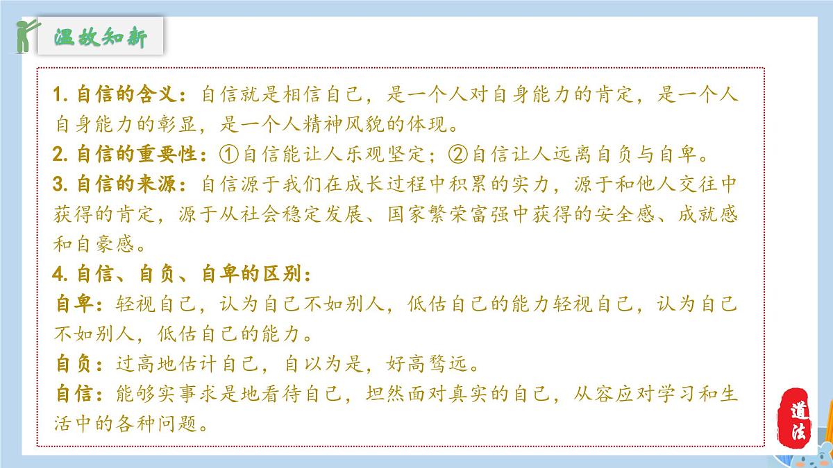 新人教版道法七下 2-4-2《做自信的人》教学课件第3页