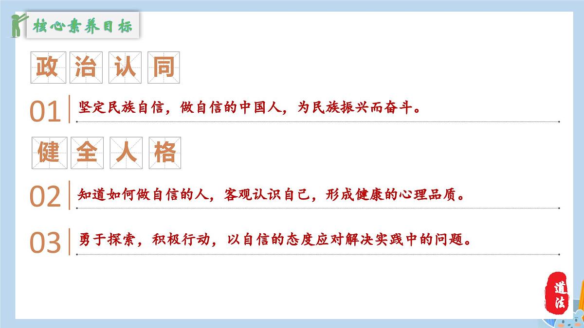 新人教版道法七下 2-4-2《做自信的人》教学课件第6页