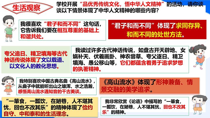 新人教版道法七下 3-7-1《影响深远的人文精神》课件第7页
