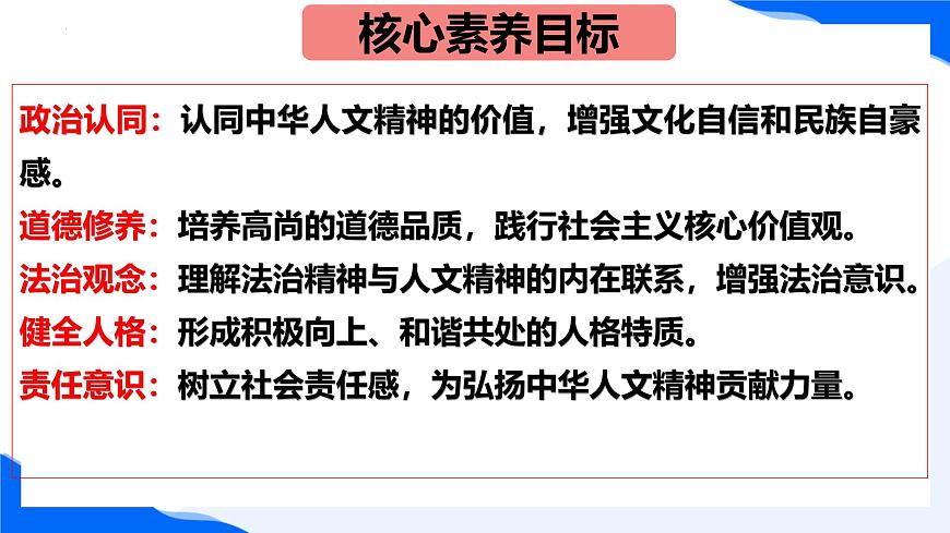 新人教版道法七下 3-7-2《做中华人文精神的弘扬者》 课件第2页
