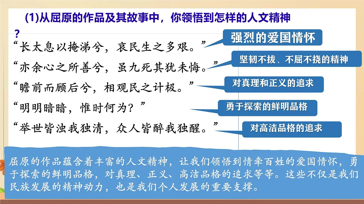 新人教版道法七下 3-7-2《做中华人文精神的弘扬者》-教学课件第5页