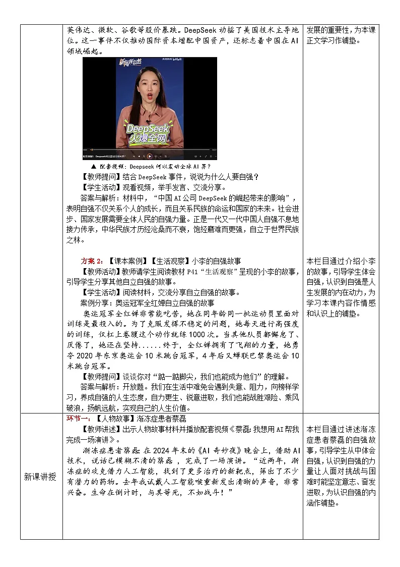 5.1 人要自强 教案 - 2024-2025学年统编版道德与法治七年级下册第2页