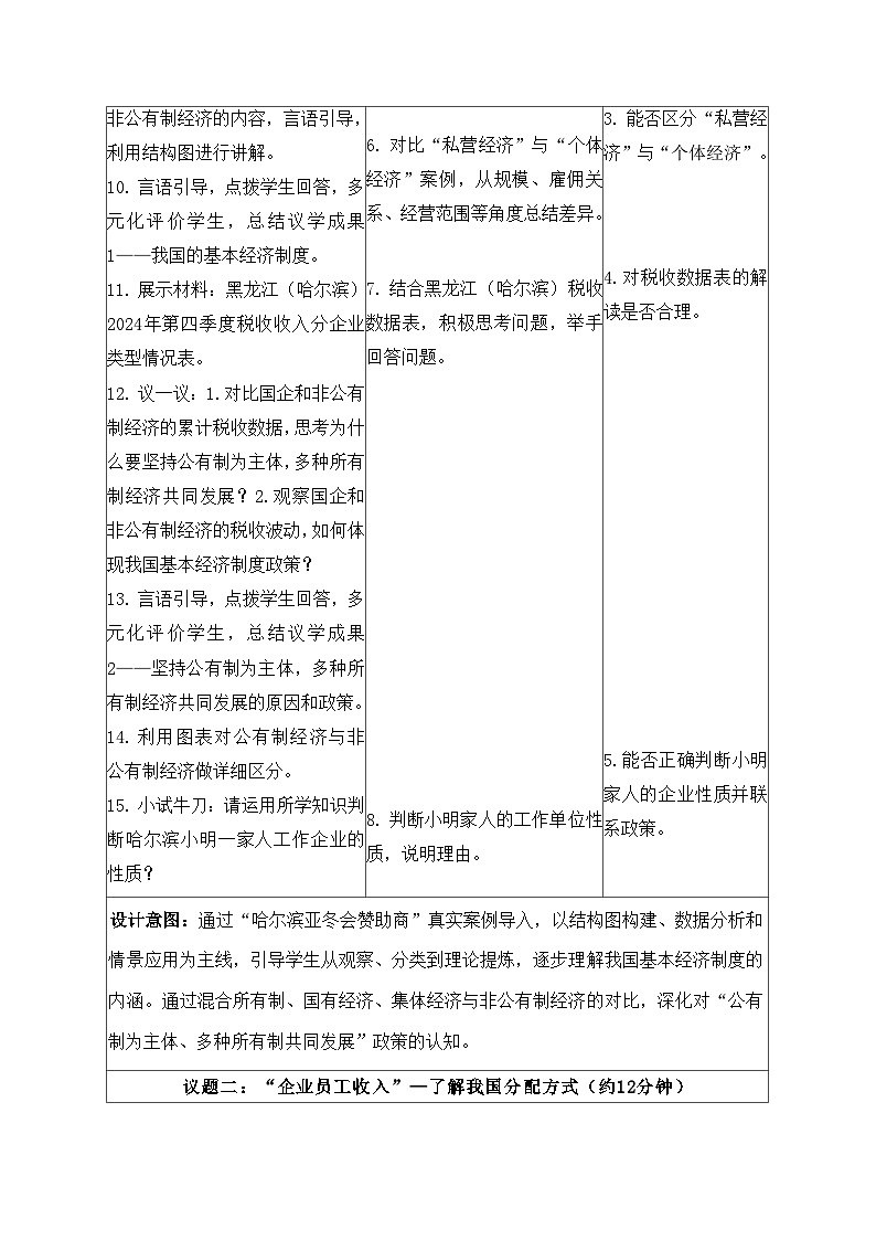 5.3基本经济制度 同步教案  -2024-2025学年统编版道德与法治八年级下册第3页